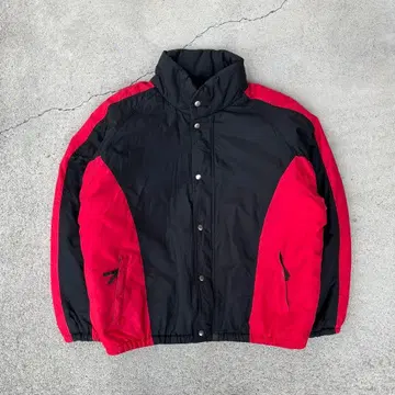 90s 00s 빈티지 구제 의류 충전솜 다운 자켓 테크 Y2K 블랙 레드
