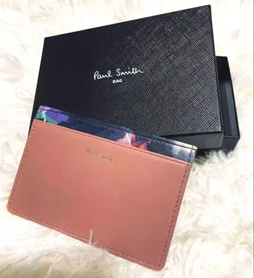 [컨디션 최상] Paul Smith 양가죽 패스 케이스 로즈 박스 포함