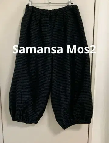 블랙과 그레이 체크 무늬 벌룬 팬츠