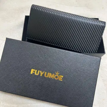 FUYUMOE 탄소섬유풍 장지갑 블랙/블루