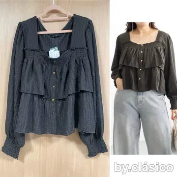 CLETTE 오리지널 버튼 디자인 긴팔 티어드 풀오버 쿠레트