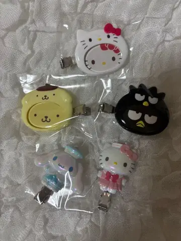 산리오 캐릭터 헤어 클립 5개 세트