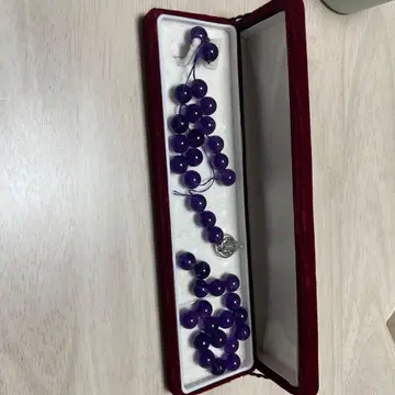 [ 하자품 ] 자수정 비즈 목걸이 여성용 액세서리