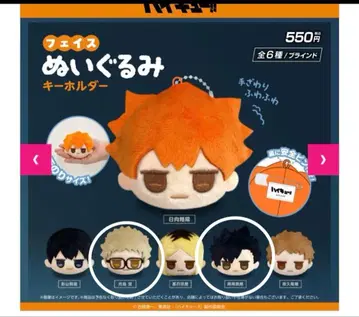 하이큐 페이스 봉제 인형 키링 츠키시마 케이 쿠로오 테츠로