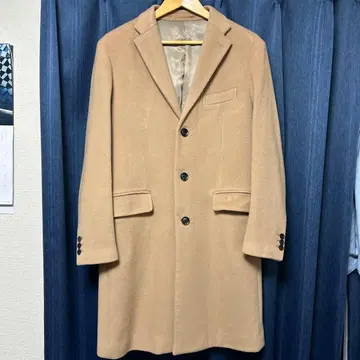 베이지 체스터 코트 울 혼방 어반 리서치