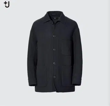 새상품급 유니클로+J 울 블렌드 오버사이즈 셔츠 자켓 네이비 M
