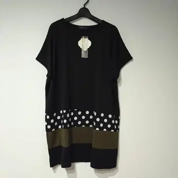 카키 가을 도트 XL, 3L, 4L용 새상품 택 포함 니트 튜닉