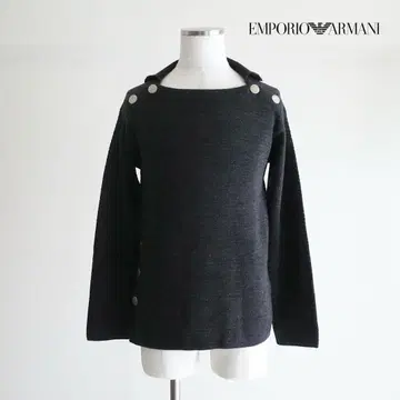 EMPORIO ARMANI 디자인 니트 풀오버 차콜 이탈리아제