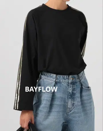 BAYFLOW 새상품 택 포함 스팽글 라인 롱 슬리브 T Free