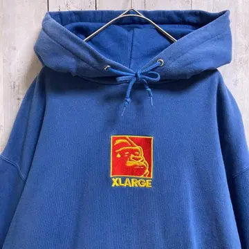 엑스라지 후드티 후디 자수 로고 소매 불꽃 네이비 L