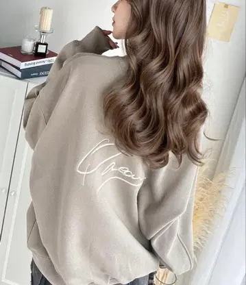 paean 백 자수 BIG 자수 속기모 오버 사이즈 맨투맨