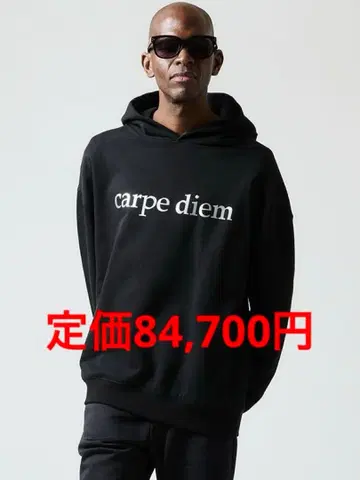 새상품급 1piu1uguale3 후드 맨투맨 블랙 carpe diem