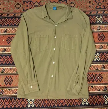 USA제 굿온 긴팔 오픈 카라 셔츠 카키 M 사이즈 구제 의류