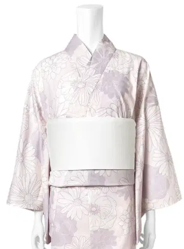 꽃무늬 유카타 세트[gi1414] 핑크 유카타 오비 세트