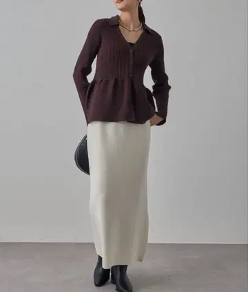 라운지 드레스 분또 지퍼 타이트 스커트