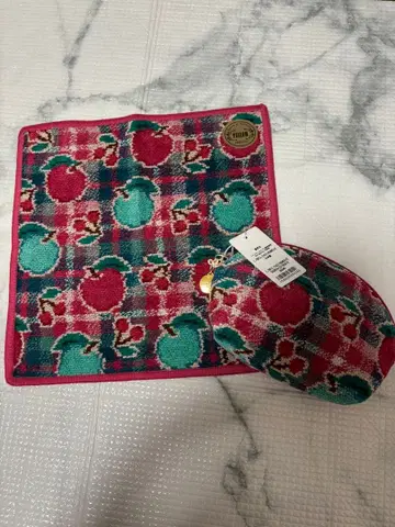 FEILER 레트로 후르츠 체크 손수건 파우치 미사용 새상품