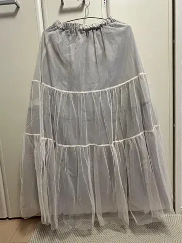 PAGEBOY 레이어드 샤샤 스커트 화이트