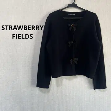 STRAWBERRY-FIELDS* 리본 가디건 블랙