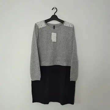 LL 그레이 새상품 택 포함 어깨 레이스 니트 튜닉 XL