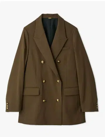 [미라 오웬] 금장 버튼 더블 브레스트 롱 블레이저