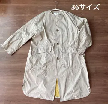 LE GLAZIK 루 그라직 노카라 롱 코트 베이지 36