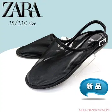 [완판템 새상품] ZARA 자라 메쉬 뮬 샌들 블랙 35
