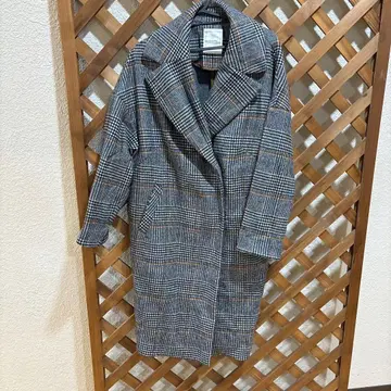 TIENS ecoute 체크 무늬 롱 코트
