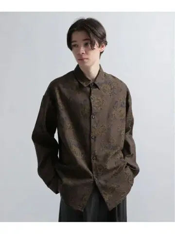 하레 HARE 플라워 프린트 자카드 셔츠 남성용