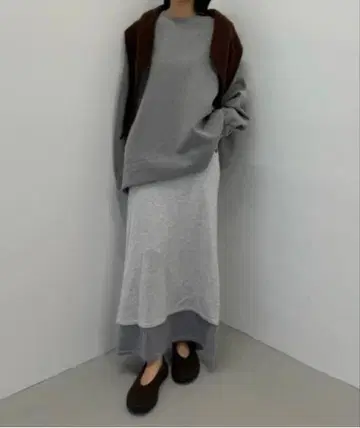 STYLEMIXER 니트 레이어드 스커트