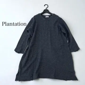 Plantation 플랜테이션 압축 울 튜닉 원피스 긴팔