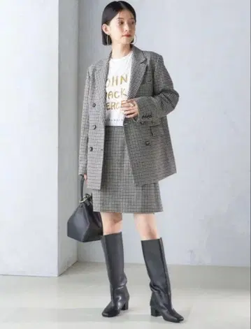 SHIPS 체크 무늬 스커트 셋업