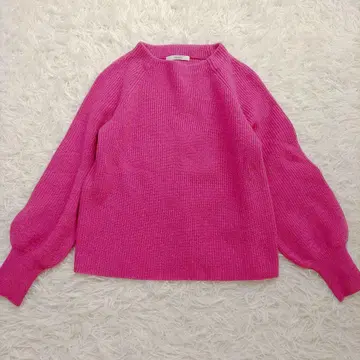 [ 새상품급 ] ANAYI 아나이 울 니트 스웨터 핑크 벌룬 슬리브