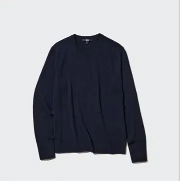 UNIQLO 메리노 크루넥 스웨터 네이비