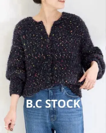 B.C STOCK 포코포코얀 믹스 2WAY 가디건 완판 네이비