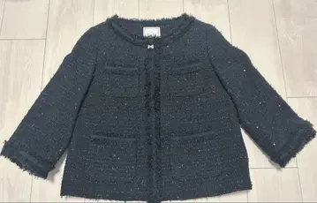 아나텔리어 트위드 노카라 자켓 38