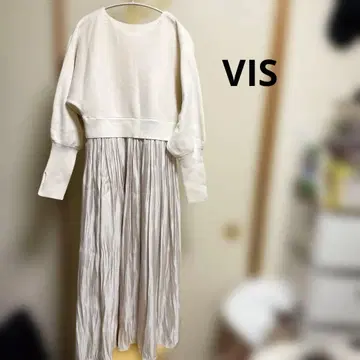 니트 플리츠 도킹 롱 원피스