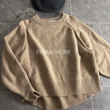 새상품급 프레임워크 캐시미어 혼방 박스 실루엣 니트