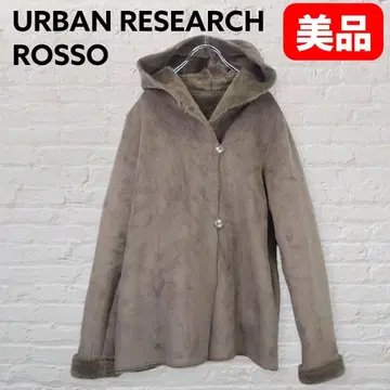 URBAN RESEARCH ROSSO 페이크 무스탕 후디 자켓