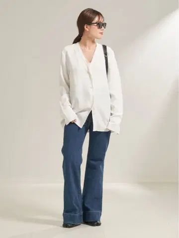 [ 새상품급 ] Plage RIAM 노카라 셔츠 화이트