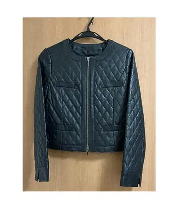 ANAYI 노카라 가죽 자켓 블랙