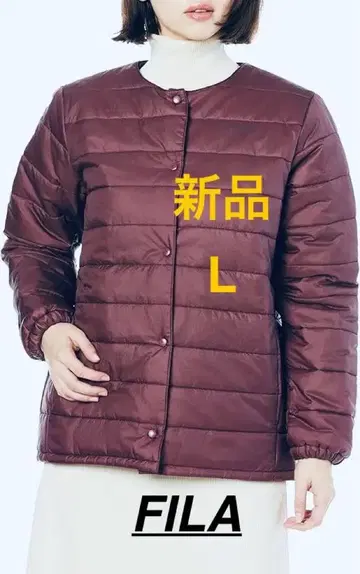 새상품 FILA 발수 자켓 크림슨 UV컷 노카라 패딩 자켓