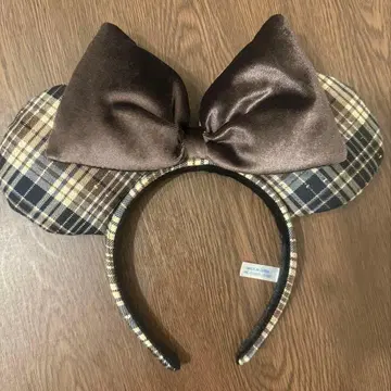 [ 즉시 구매 가능 ] 디즈니 머리띠 브라운 체크