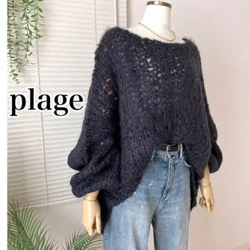 [ 2023AW ] plage 핸드 니트 점보 니트 네이비