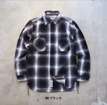 HOUSTON 휴스턴 헤비 온스 옴브레 체크 비에라 셔츠 XL