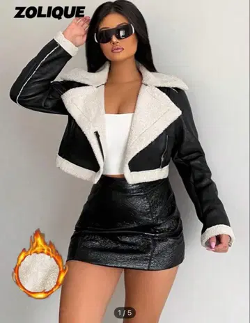 가죽 숏 기장 무스탕 코트