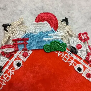 치카자와 레이스 타월 손수건 도시코이 레드 치카자와 chikazawa