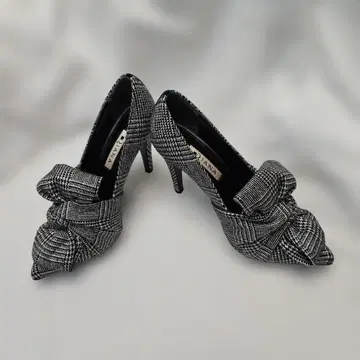 다이애나 DIANA 글렌체크 패턴 리본 포함 하이힐