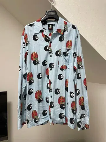 당구공 프린트 긴팔 셔츠