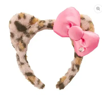유니버셜 머리띠 레오파드 무늬 핑크 리본 머리띠