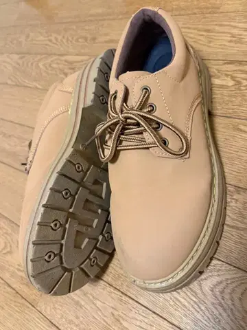 베이지 캐주얼 슈즈 합성 피혁